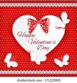 Valentine`s background with heart.  Vector illustration.
