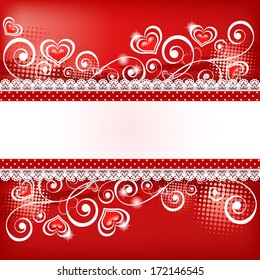 Valentine`s background with heart.  Vector illustration.