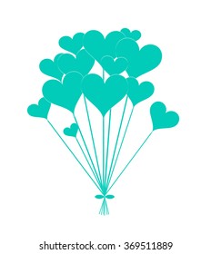 Valentines background with hearts blue