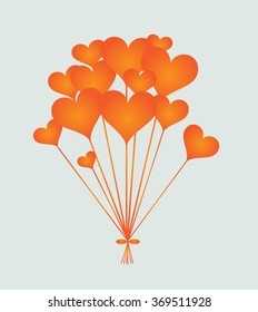 Antecedentes de San Valentín con corazones anaranjados