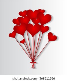 Valentines background with hearts red