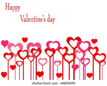 Valentines background with hearts - vector illustration