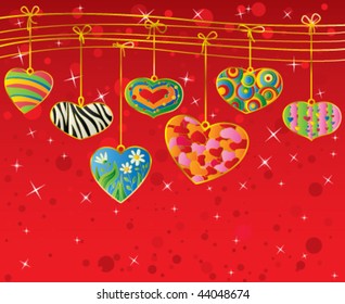 Valentine's background with heart-shape garland