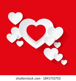 Fondo de San Valentín con Hearts.Vector ilustración