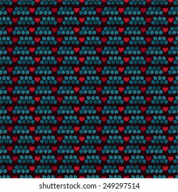 Valentines background with leafs and hearts