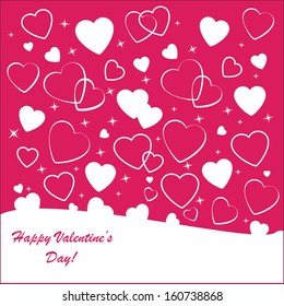 Valentine's background with many white hearts on pink phone