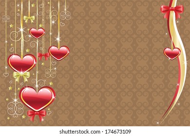 Valentine's Background. Objects grouped and layered. Easy to edit vector illustration.