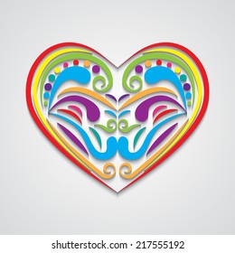 Valentine's background. Paper heart. EPS10 vector