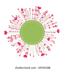 Valentine's  background with pink heart. vector illustration