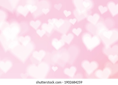 Valentines, Arrière-Plan Rose Aux Coeurs Flou. Arrière-Plan Mariage. Image vectorielle