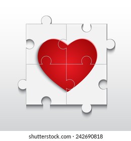 Valentine's background. Puzzle with heart. EPS10 vector