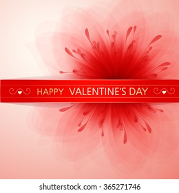 Valentine's background with red flower