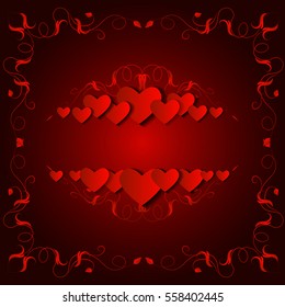 Valentine's Background with red heart