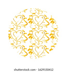 Valentines background set with golden flakes.
