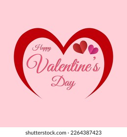 Valentine's background text with beautiful half love isolated on pink background. Vector Illustration.