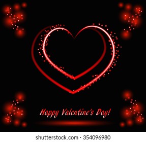 Valentine's background with two red  hearts