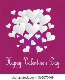 Valentines background vector with heart icons 