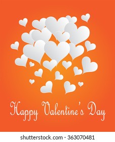 Valentines background vector with heart icons 