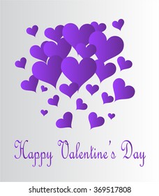 Valentines background vector with heart icons violet