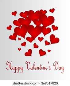 Valentines background vector with heart icons red