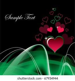 Valentines Background. Vector Illustration with hearts.