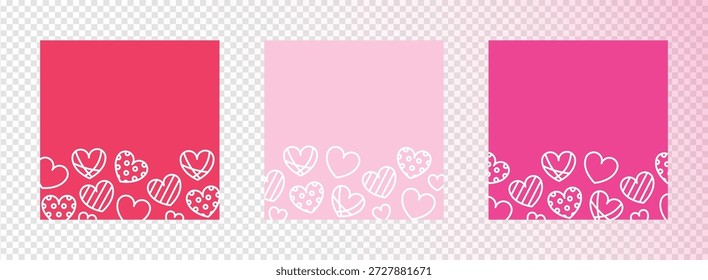 Fondos de San Valentín con corazones blancos. Borde del marco del corazón. Me encanta el Anuncio. Romance, pasión, romántico. Elemento decorativo para la boda, vacaciones, celebrar. Ilustración vectorial. Diseño plano.