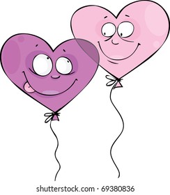 Valentine's balloons with funny faces