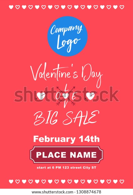 Valentines Banner Size Stock Vector Royalty Free