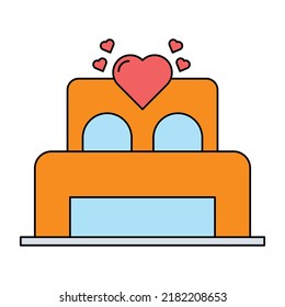 valentines Bed Vector icon which is suitable for commercial work and easily modify or edit it

