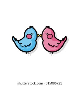 valentines bird doodle