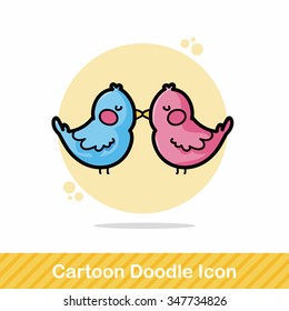 valentines bird doodle