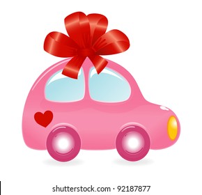 The Valentine's car. Vector-Illustration
