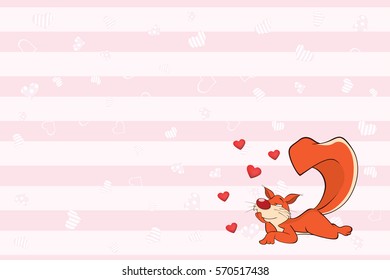 Valentine's card for 14 February with a Cute Squirrel Vector illustration