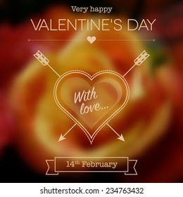 Valentines card with abstract heart - vector illustration