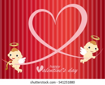 Valentine's card of angel and heart