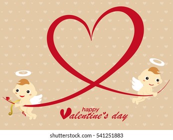 Valentine's card of angel and heart