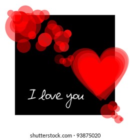Valentine's card background with heart. Vector illustration.