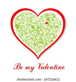 Valentines Card. Be my Valentine. Vector Illustration