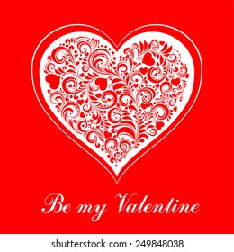 Valentines Card. Be my Valentine. Vector Illustration