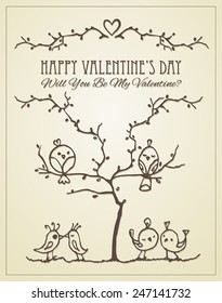 Valentine's Card with birds.