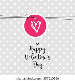 Valentine's card with copy space. Template. Graphic design element.