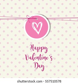 Valentine's card with copy space. Template. Graphic design element.