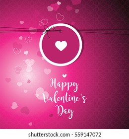 Valentine's card with copy space. Template. Graphic design element.
