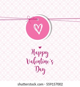 Valentine's card with copy space. Template. Graphic design element.