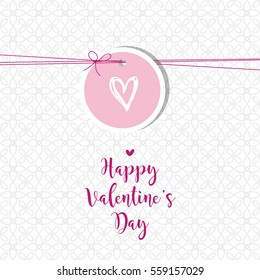 Valentine's card with copy space. Template. Graphic design element.