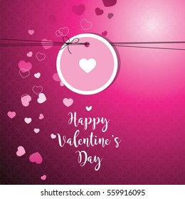Valentine's card with copy space. Template. Graphic design element.