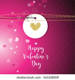 Valentine's card with copy space. Template. Graphic design element.