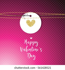 Valentine's card with copy space. Template. Graphic design element.