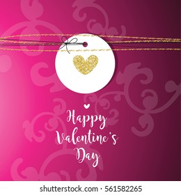 Valentine's card with copy space. Template. Graphic design element.