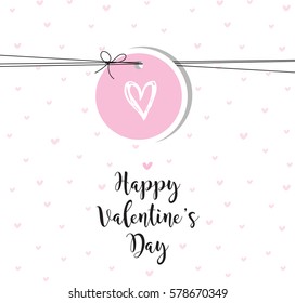 Valentine's card with copy space. Template. Graphic design element.